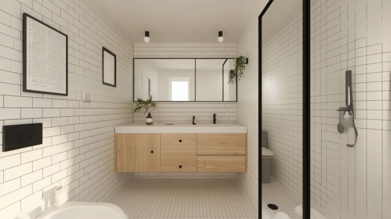 Bathroom with floating vanity and modern fixtures